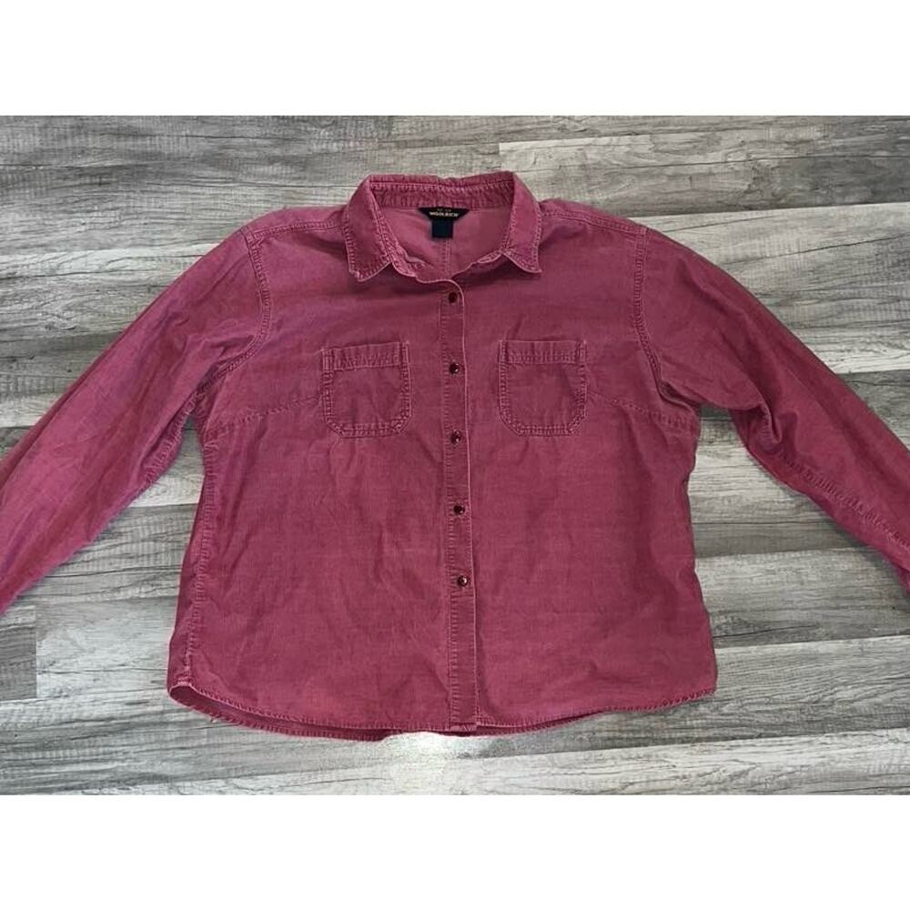 Woolrich Women's Long Sleeve Button-Down Two-Pocket Corduroy Shirt, Size XL